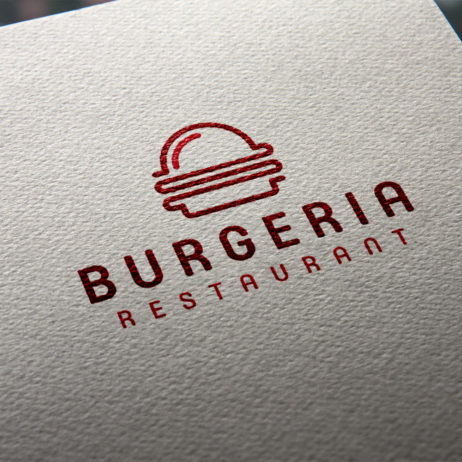 Burgeria Restaurant logo design MockUp