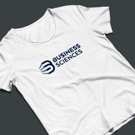 busines sciences logo t-shirt mockup