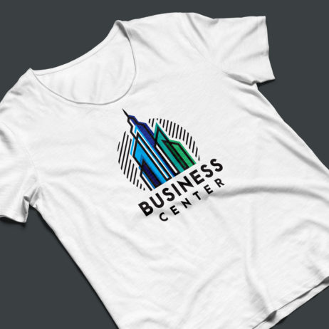 Business Center logo design t-shirt mock-up