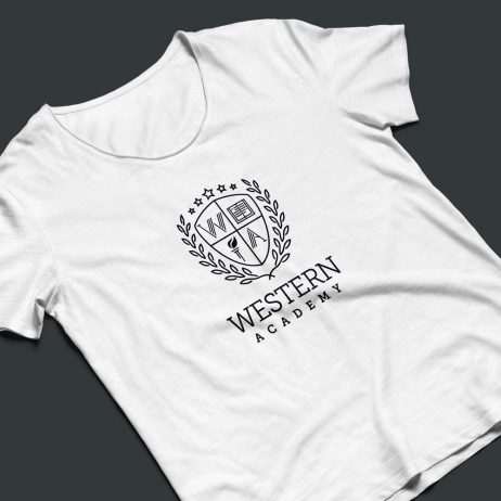 Western Academy logo t-shirt mock-up