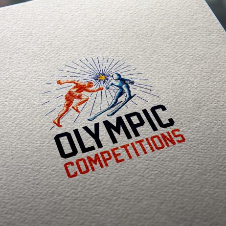 olympic competitions logo business card mock-up