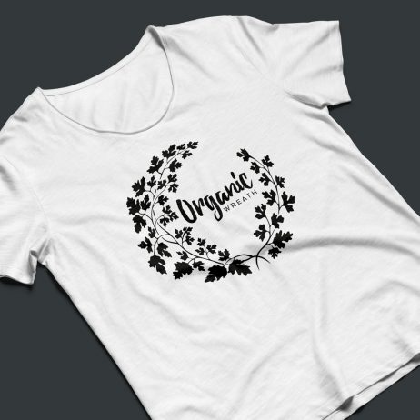 organic wreath logo t-shirt mock-up