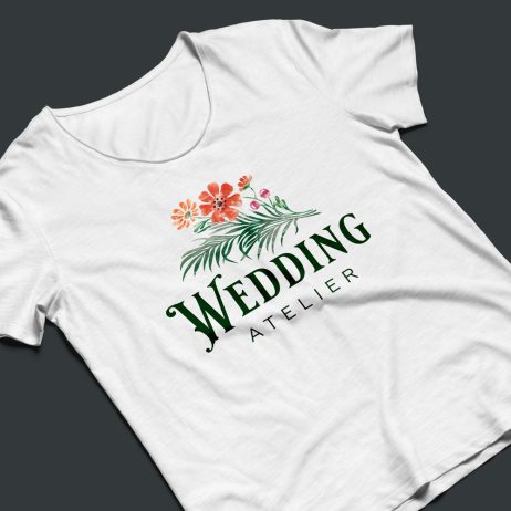 wedding atelier logo t-shirt mock-up