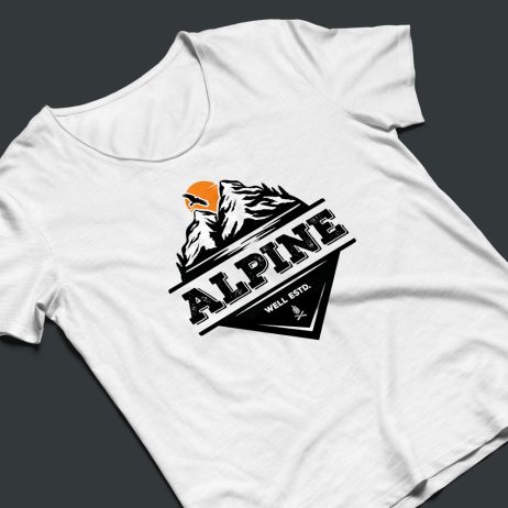 alpine clothing logo t-shirt mock-up